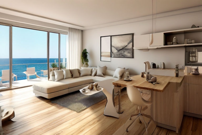 apartment, large space, sea view