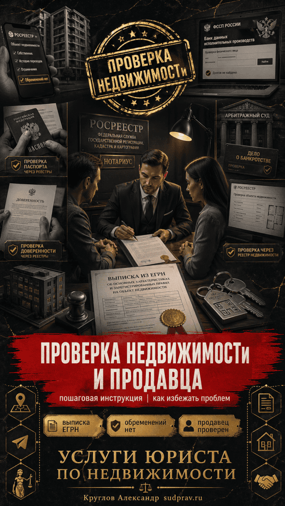 Консультация юриста по недвижимости и проверка продавца перед покупкой.