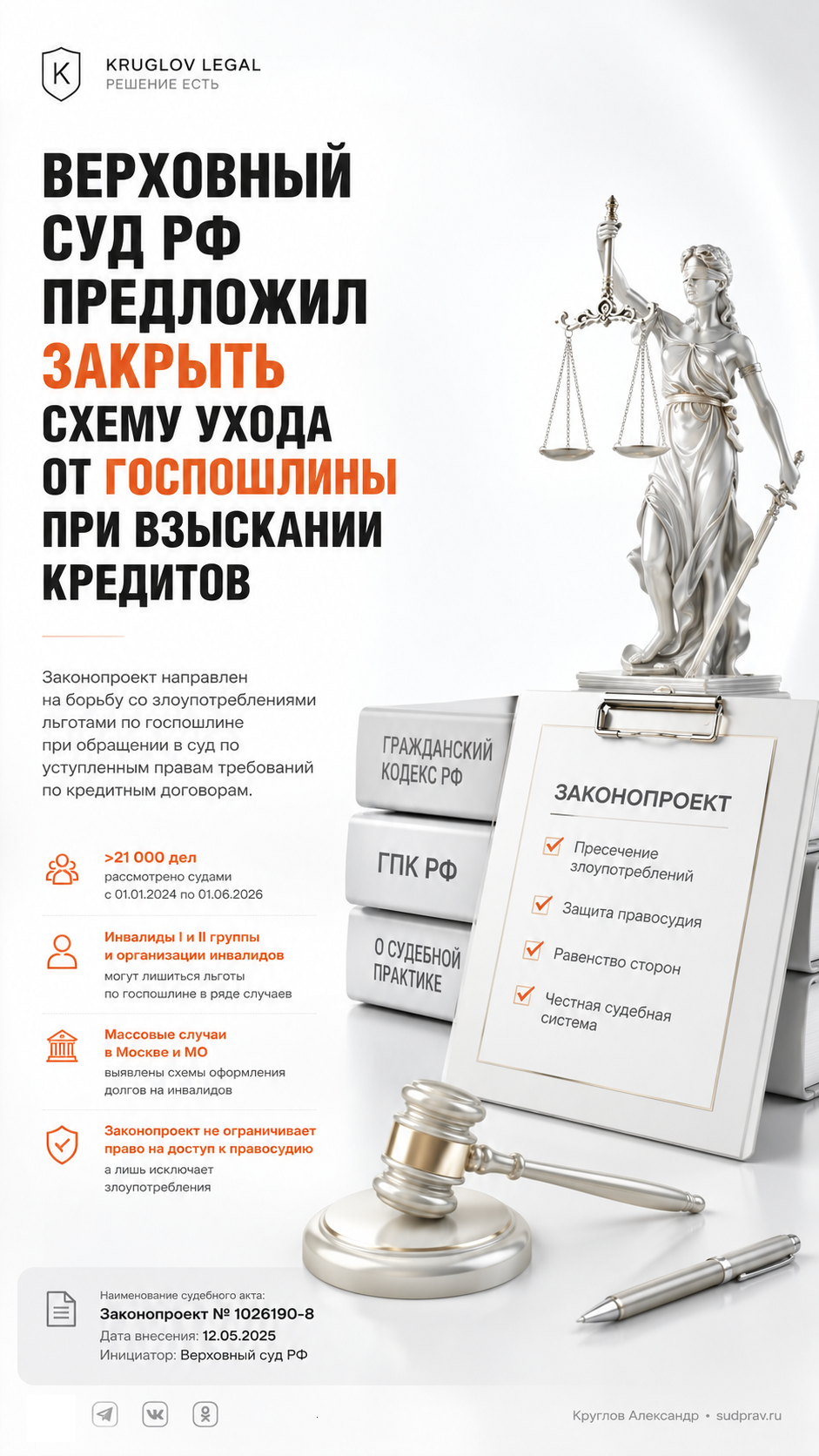 Верховный суд РФ предложил закрыть схему ухода от госпошлины при взыскании кредитов