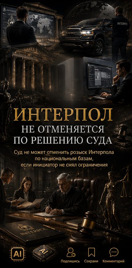 Суд не может отменить розыск Интерпола по национальным базам, если инициатор не снял ограничения