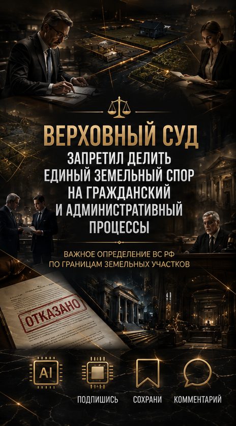 Верховный суд запретил делить единый земельный спор на гражданский и административный процессы